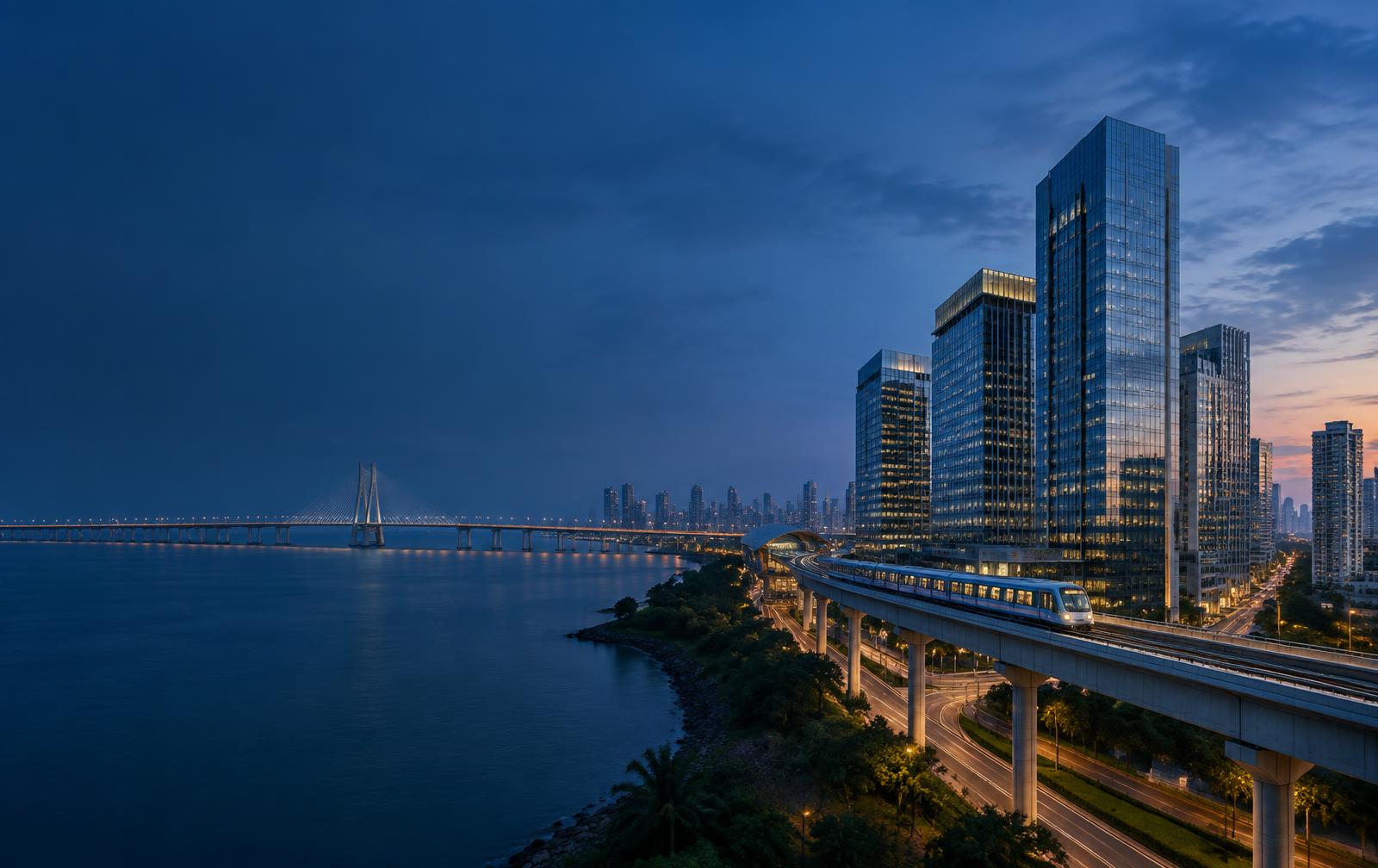 Mumbai commercial infrastructure, metro and modern business district
